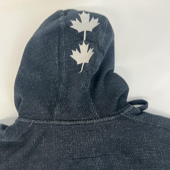 Roots Toronto Hoodie Sweatshirt Womens XL Black Heather Full Zip Fleece Canada - Picture 12 of 16